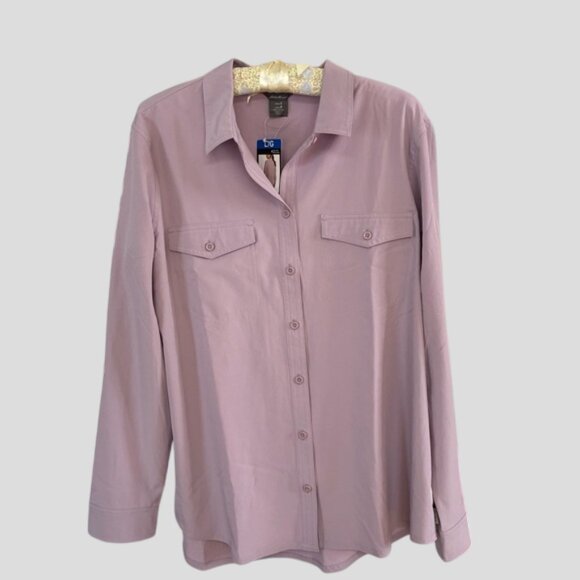 NWT Eddie Bauer Women's Dusty Iris Departure Long-Sleeve Shirt - Picture 7 of 16